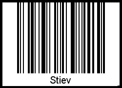 Stiev als Barcode und QR-Code