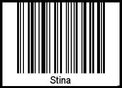 Barcode des Vornamen Stina