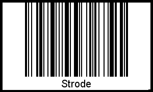 Der Voname Strode als Barcode und QR-Code