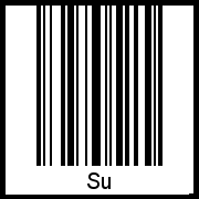 Barcode des Vornamen Su