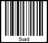 Der Voname Suad als Barcode und QR-Code