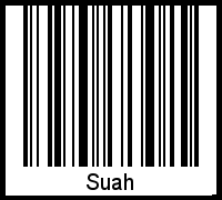 Barcode des Vornamen Suah