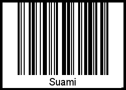 Der Voname Suami als Barcode und QR-Code