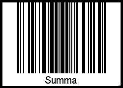 Der Voname Summa als Barcode und QR-Code