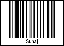 Der Voname Sunaj als Barcode und QR-Code