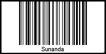 Der Voname Sunanda als Barcode und QR-Code
