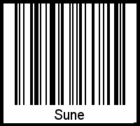 Der Voname Sune als Barcode und QR-Code