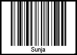 Sunja als Barcode und QR-Code