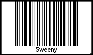 Der Voname Sweeny als Barcode und QR-Code