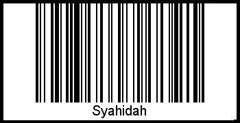 Barcode des Vornamen Syahidah