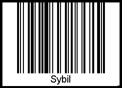 Der Voname Sybil als Barcode und QR-Code