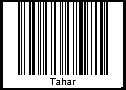 Tahar als Barcode und QR-Code