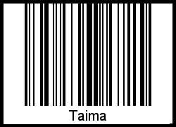 Der Voname Taima als Barcode und QR-Code