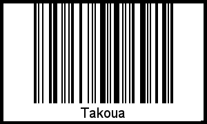 Barcode des Vornamen Takoua