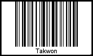 Der Voname Takwon als Barcode und QR-Code