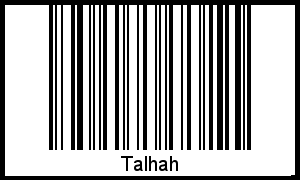 Der Voname Talhah als Barcode und QR-Code