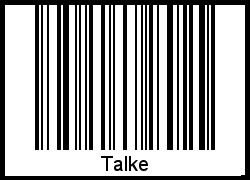 Der Voname Talke als Barcode und QR-Code