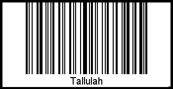 Barcode des Vornamen Tallulah