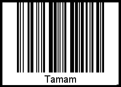 Der Voname Tamam als Barcode und QR-Code