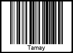 Der Voname Tamay als Barcode und QR-Code
