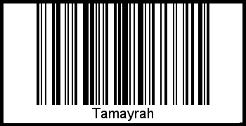 Der Voname Tamayrah als Barcode und QR-Code