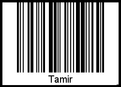 Der Voname Tamir als Barcode und QR-Code