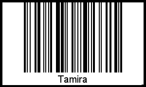 Tamira als Barcode und QR-Code