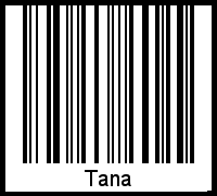 Der Voname Tana als Barcode und QR-Code