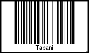 Der Voname Tapani als Barcode und QR-Code