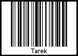 Der Voname Tarek als Barcode und QR-Code