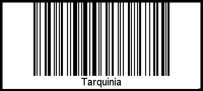 Der Voname Tarquinia als Barcode und QR-Code