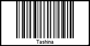 Der Voname Tashina als Barcode und QR-Code