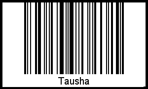 Der Voname Tausha als Barcode und QR-Code
