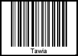 Barcode des Vornamen Tawia