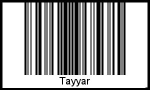 Barcode des Vornamen Tayyar