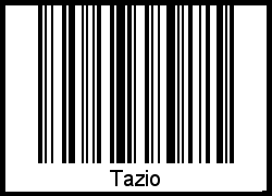Tazio als Barcode und QR-Code