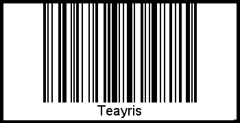 Der Voname Teayris als Barcode und QR-Code