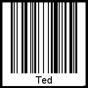 Der Voname Ted als Barcode und QR-Code