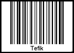 Barcode des Vornamen Tefik