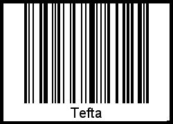 Der Voname Tefta als Barcode und QR-Code