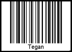 Der Voname Tegan als Barcode und QR-Code