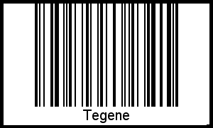 Barcode des Vornamen Tegene