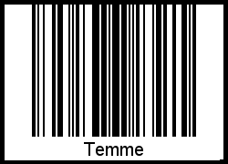 Temme als Barcode und QR-Code