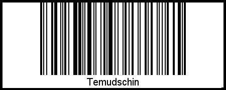 Temudschin als Barcode und QR-Code