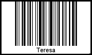 Teresa als Barcode und QR-Code