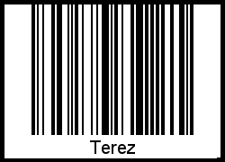 Terez als Barcode und QR-Code