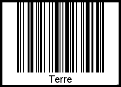 Der Voname Terre als Barcode und QR-Code