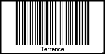 Der Voname Terrence als Barcode und QR-Code