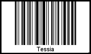 Der Voname Tessia als Barcode und QR-Code