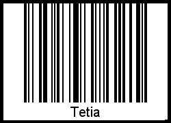 Tetia als Barcode und QR-Code
